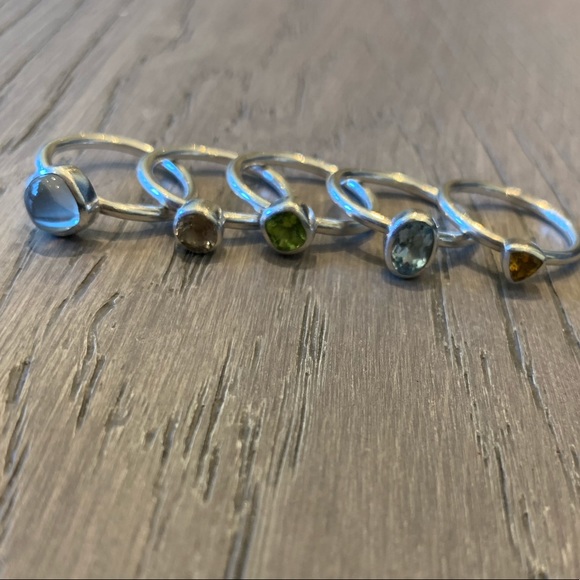 5 in 1 interchangeable sterling sliver and gems rings - Picture 7 of 8